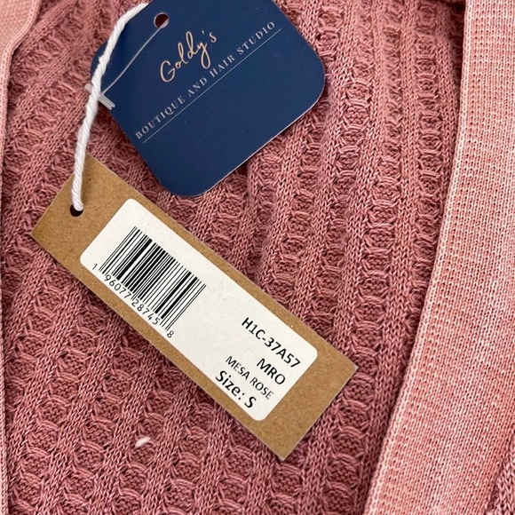 Hello Nite NWT Deep V Cardigan Mesa Rose Small Sweater - Picture 8 of 9